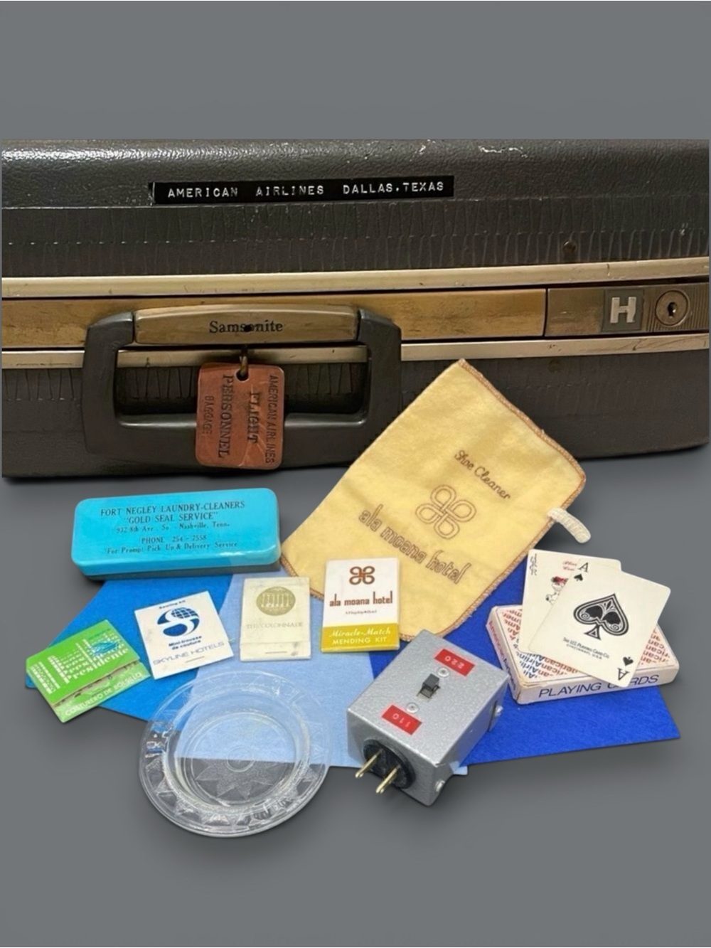 Vintage Airline Pilot Bag Random Contents Lot of Ephemera